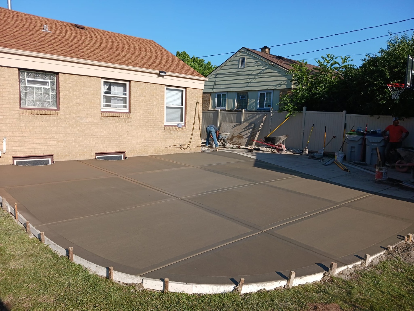 concrete backyard