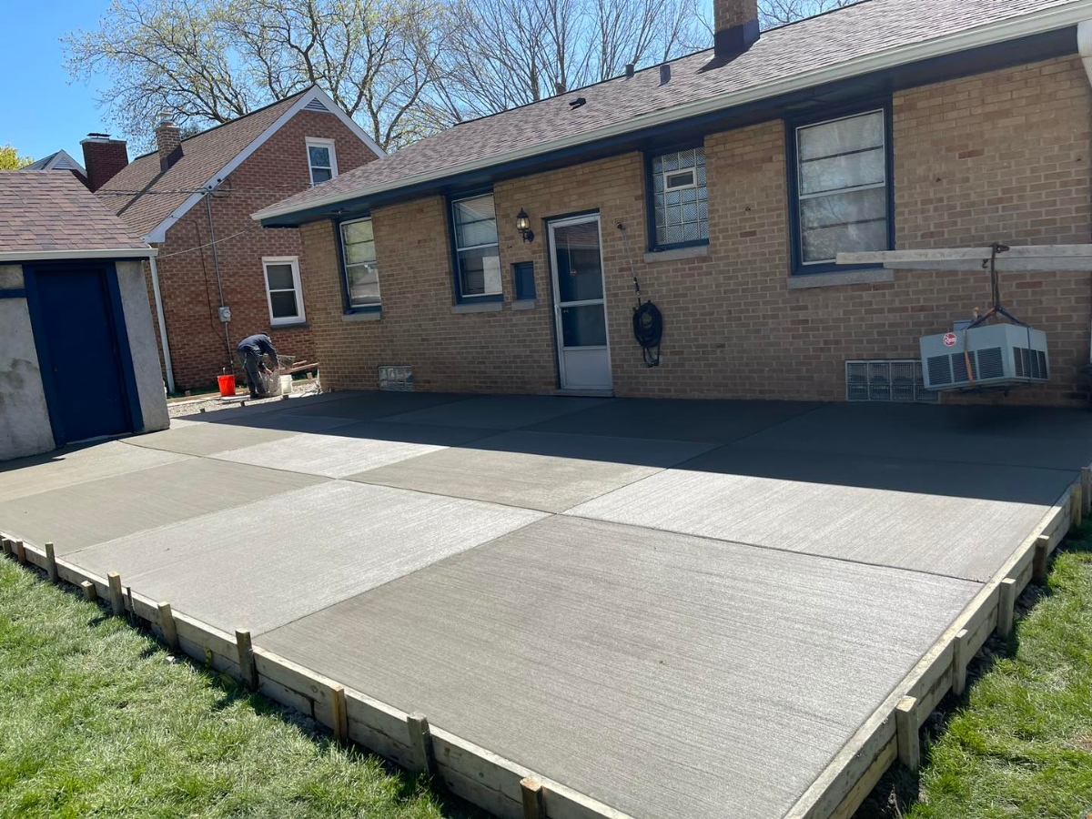 concrete patio for residential home