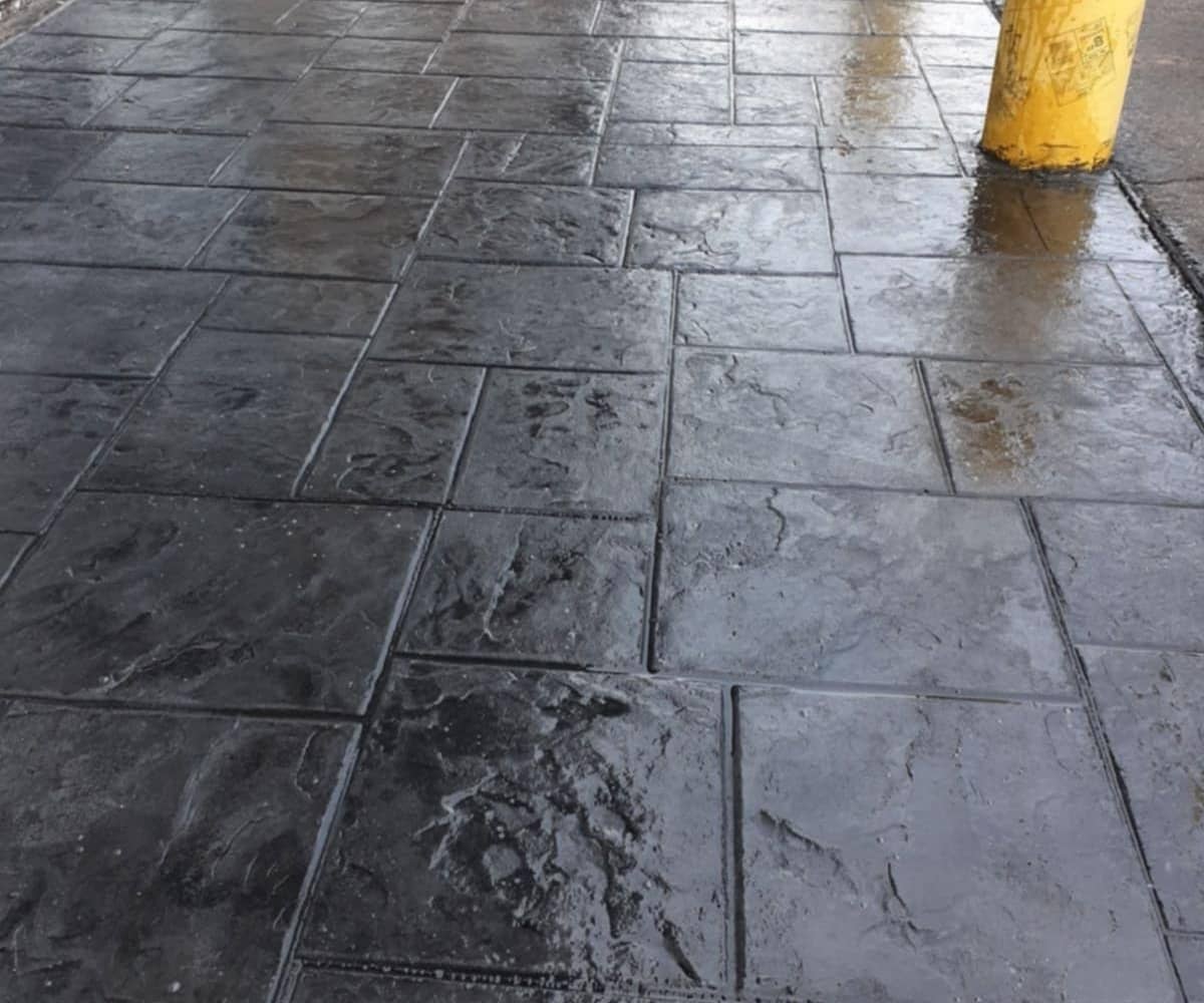 stamped concrete with stone pattern