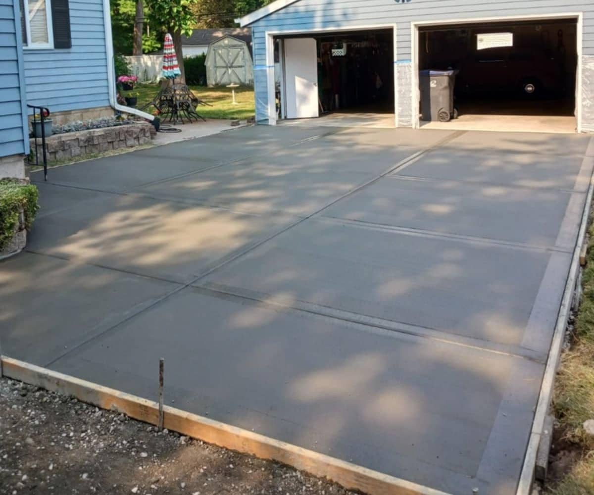 concrete driveway for two cars