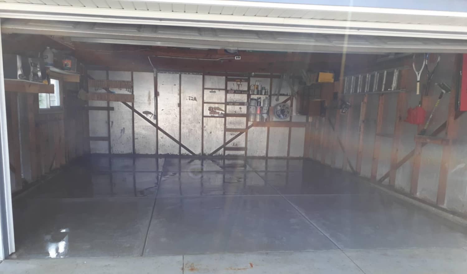garage concrete floor that's been polished