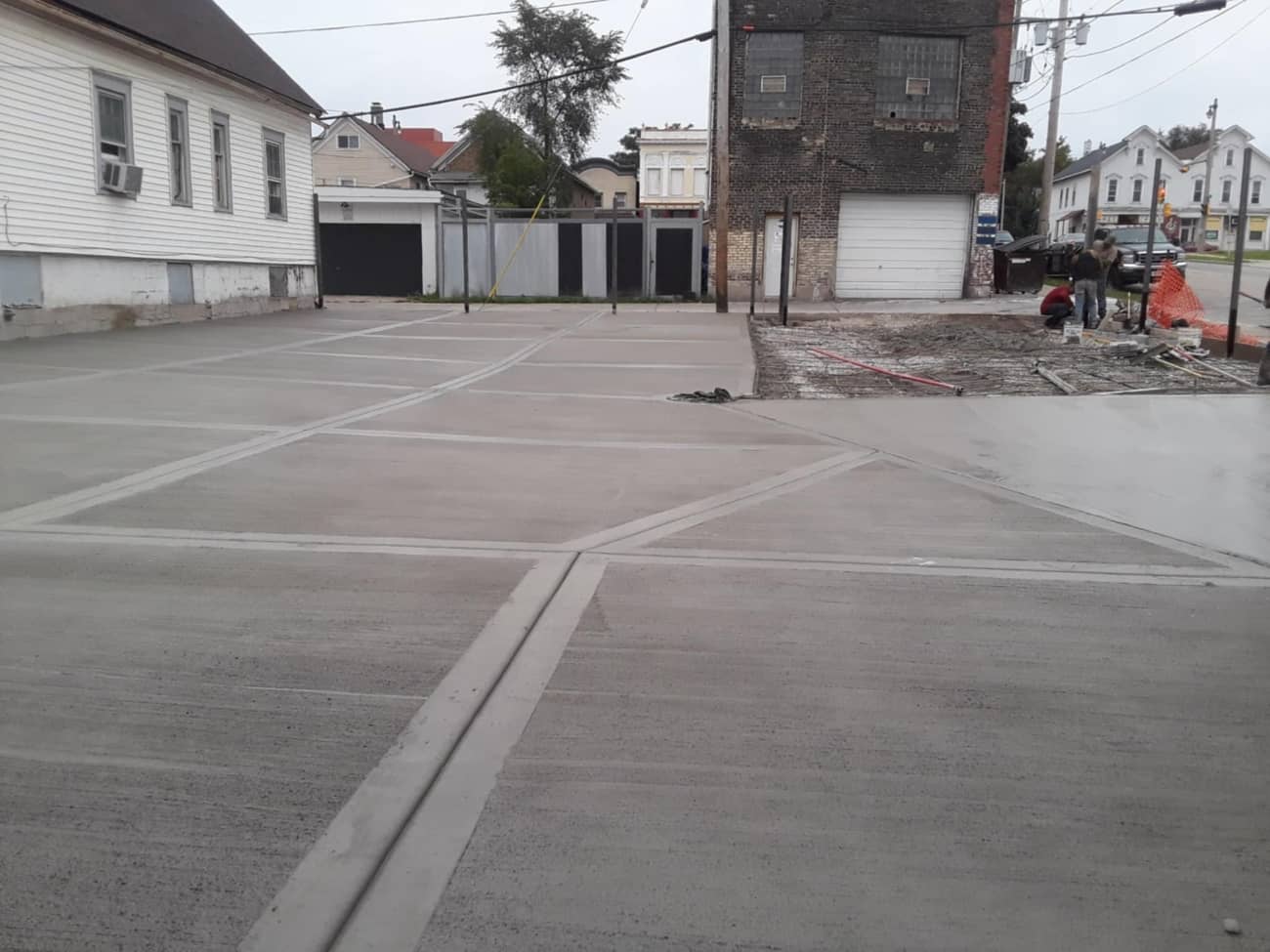 concrete commercial parking lot