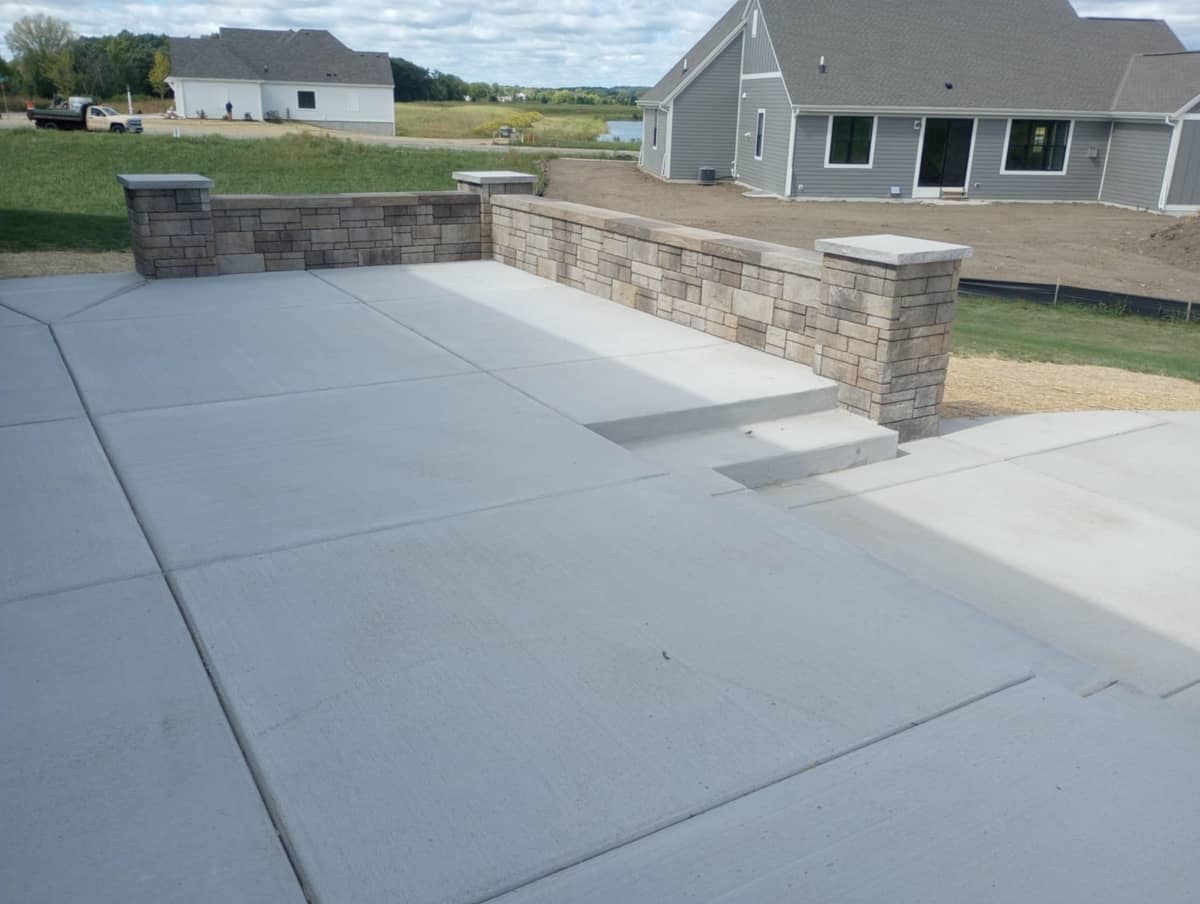 large concrete fully done patio